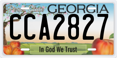GA license plate CCA2827