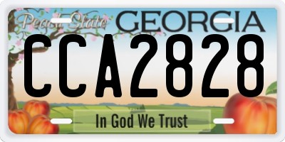 GA license plate CCA2828