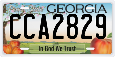 GA license plate CCA2829