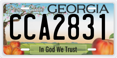 GA license plate CCA2831