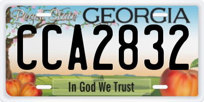 GA license plate CCA2832