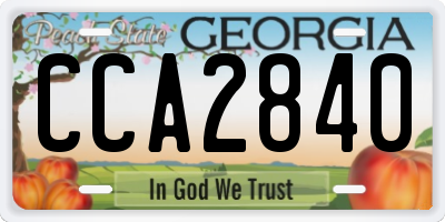 GA license plate CCA2840