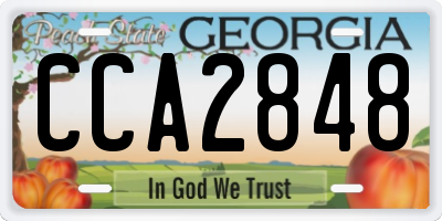 GA license plate CCA2848