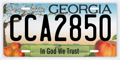 GA license plate CCA2850