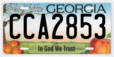 GA license plate CCA2853
