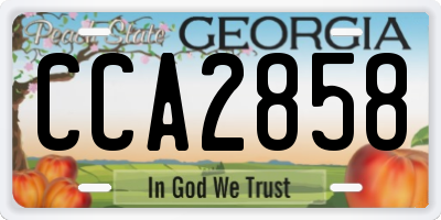 GA license plate CCA2858