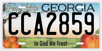 GA license plate CCA2859