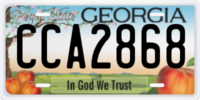 GA license plate CCA2868