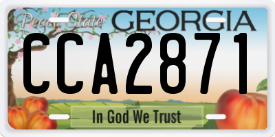 GA license plate CCA2871