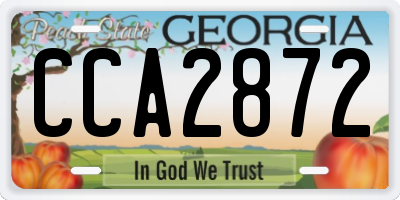 GA license plate CCA2872