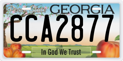 GA license plate CCA2877