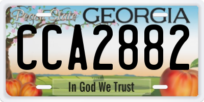 GA license plate CCA2882