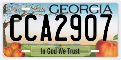 GA license plate CCA2907