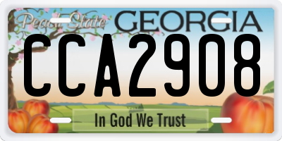 GA license plate CCA2908