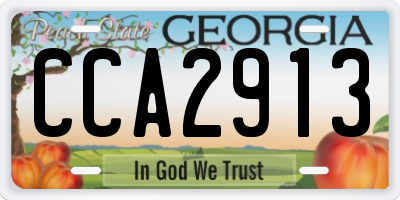 GA license plate CCA2913