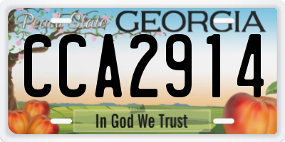 GA license plate CCA2914