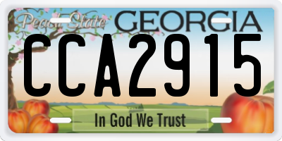 GA license plate CCA2915