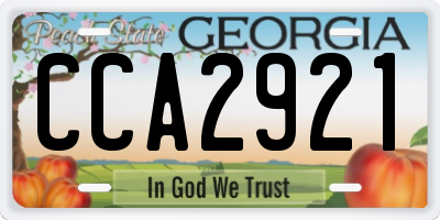 GA license plate CCA2921