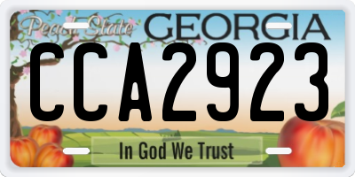 GA license plate CCA2923