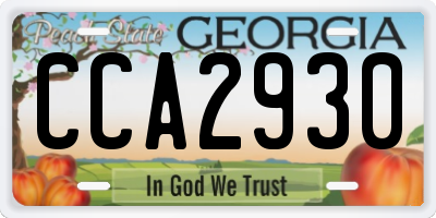 GA license plate CCA2930