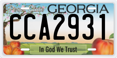 GA license plate CCA2931