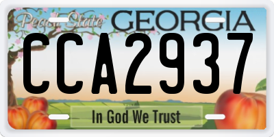 GA license plate CCA2937
