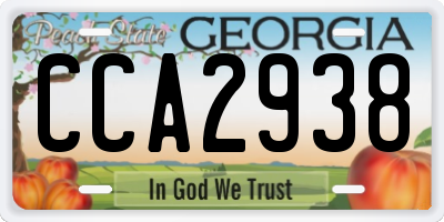 GA license plate CCA2938