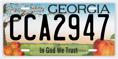 GA license plate CCA2947