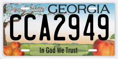 GA license plate CCA2949
