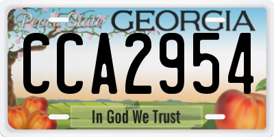 GA license plate CCA2954