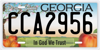 GA license plate CCA2956