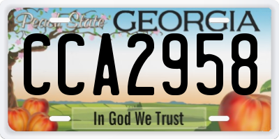 GA license plate CCA2958