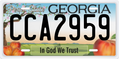 GA license plate CCA2959