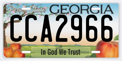 GA license plate CCA2966