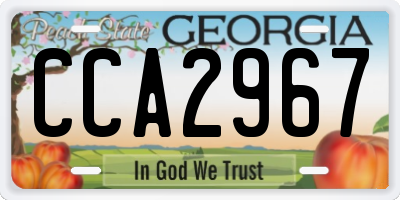 GA license plate CCA2967