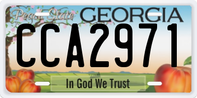 GA license plate CCA2971