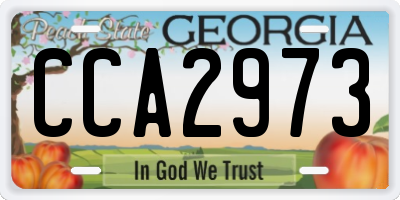 GA license plate CCA2973