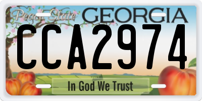 GA license plate CCA2974