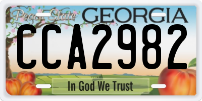 GA license plate CCA2982