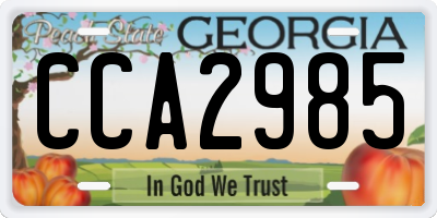 GA license plate CCA2985