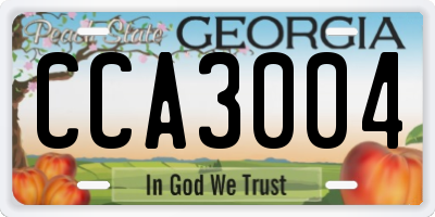 GA license plate CCA3004