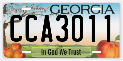 GA license plate CCA3011