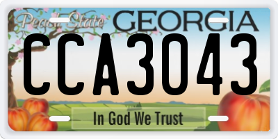 GA license plate CCA3043