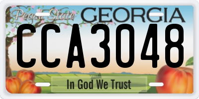 GA license plate CCA3048