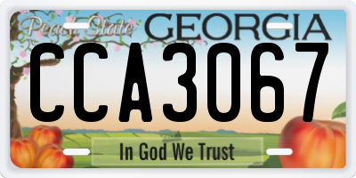 GA license plate CCA3067