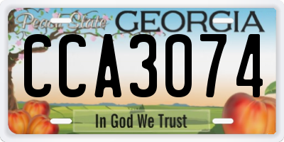 GA license plate CCA3074
