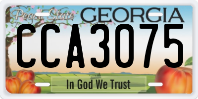 GA license plate CCA3075