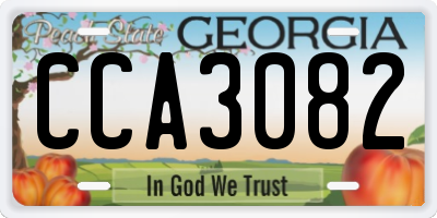 GA license plate CCA3082
