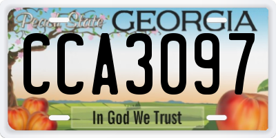 GA license plate CCA3097