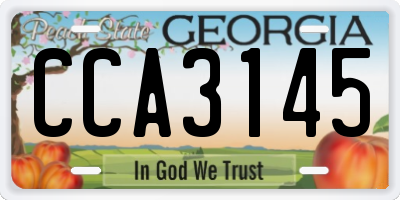 GA license plate CCA3145